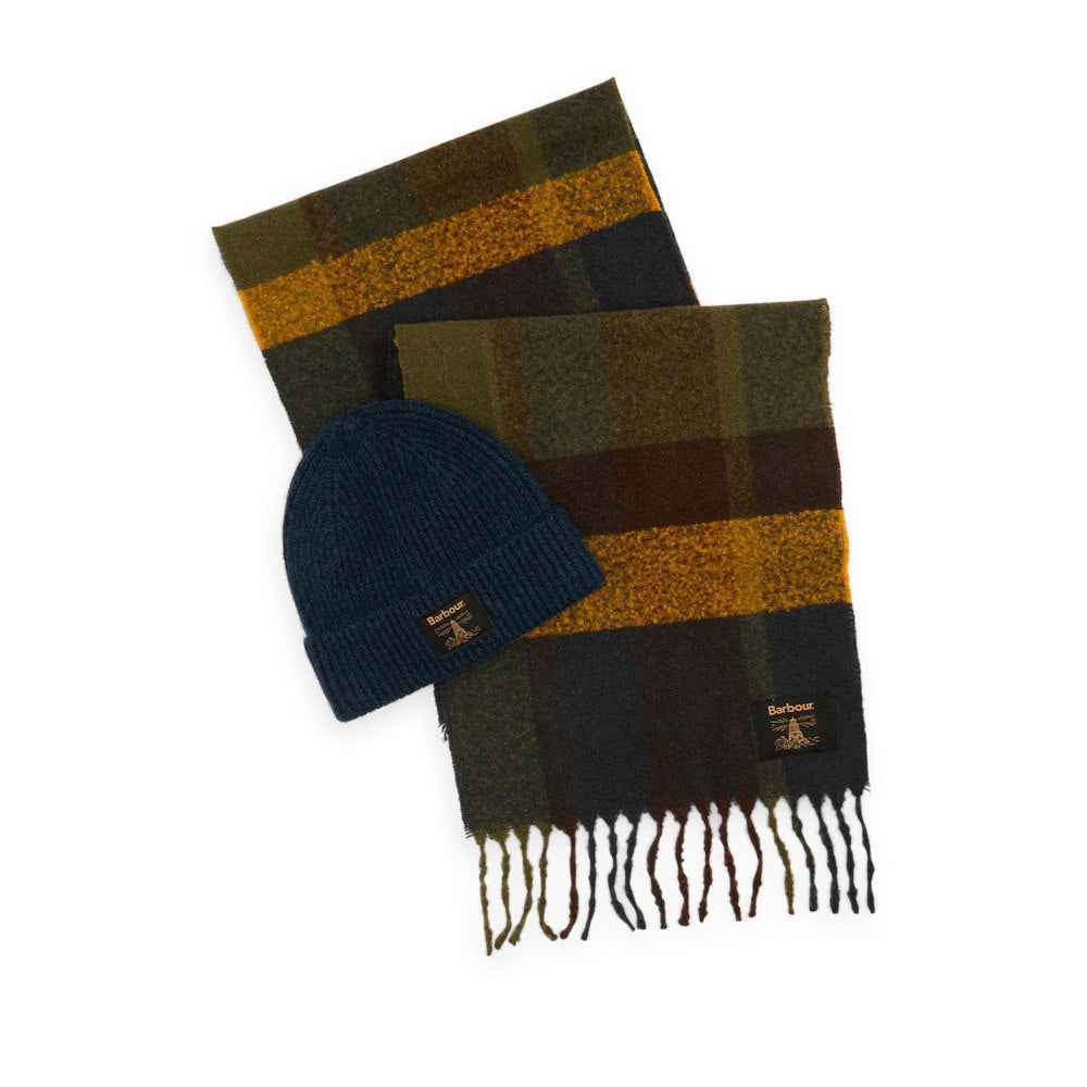 Mens Westerdale Beanie & Scarf Gift Set In Navy