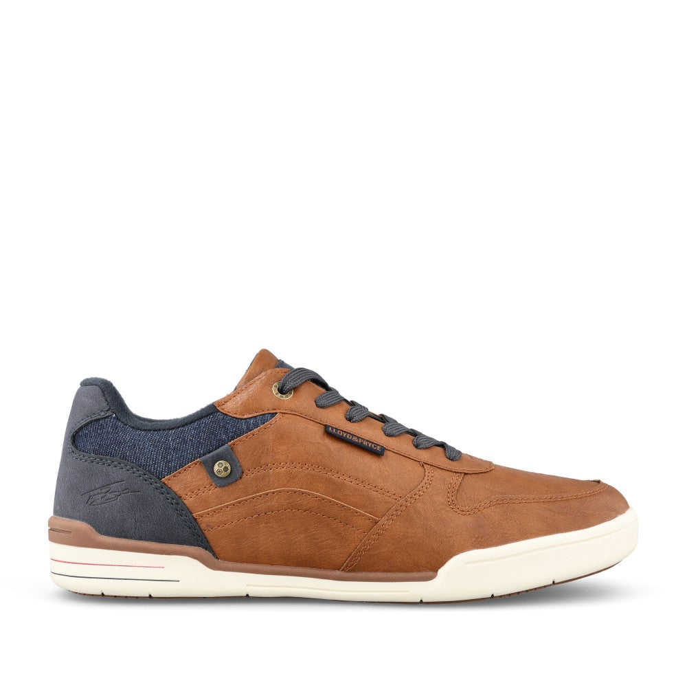 Mens Lapez Laced Trainer In Camel