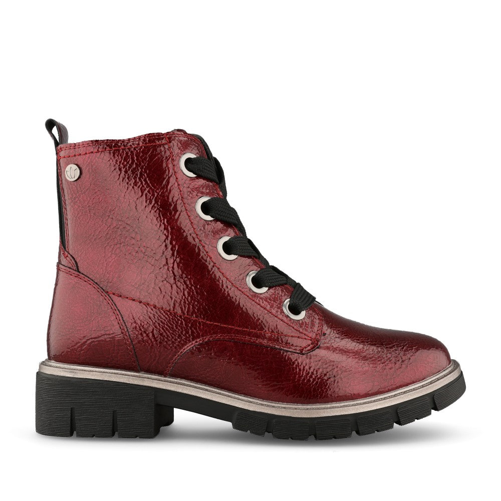 Ladies Jojo Ulb350 Laced Ankle Boot In Burgandy