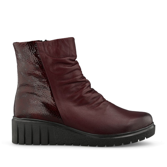Ladies Adlee Ulb443 Wedge Ankle Boot In Burgandy