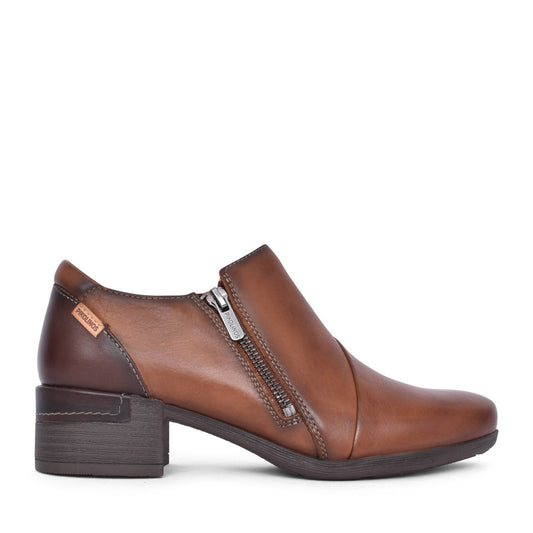 Ladies W6w-5902c1 Malaga Block Heel Shoe In Tan