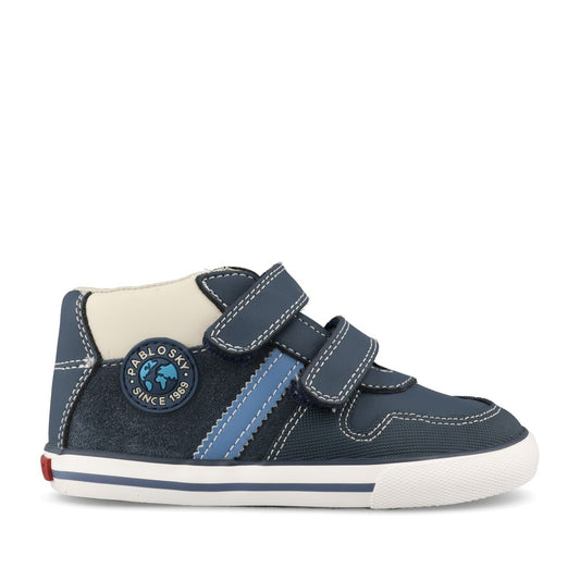 Boys 983420 Double Velcro Shoe In Navy