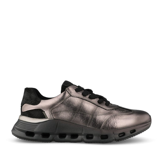 Ladies Yalova Laced Trainer In Metallic