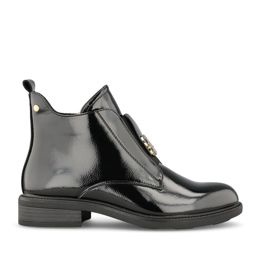 Ladies Lanciano Ankle Boot In Blk Patent