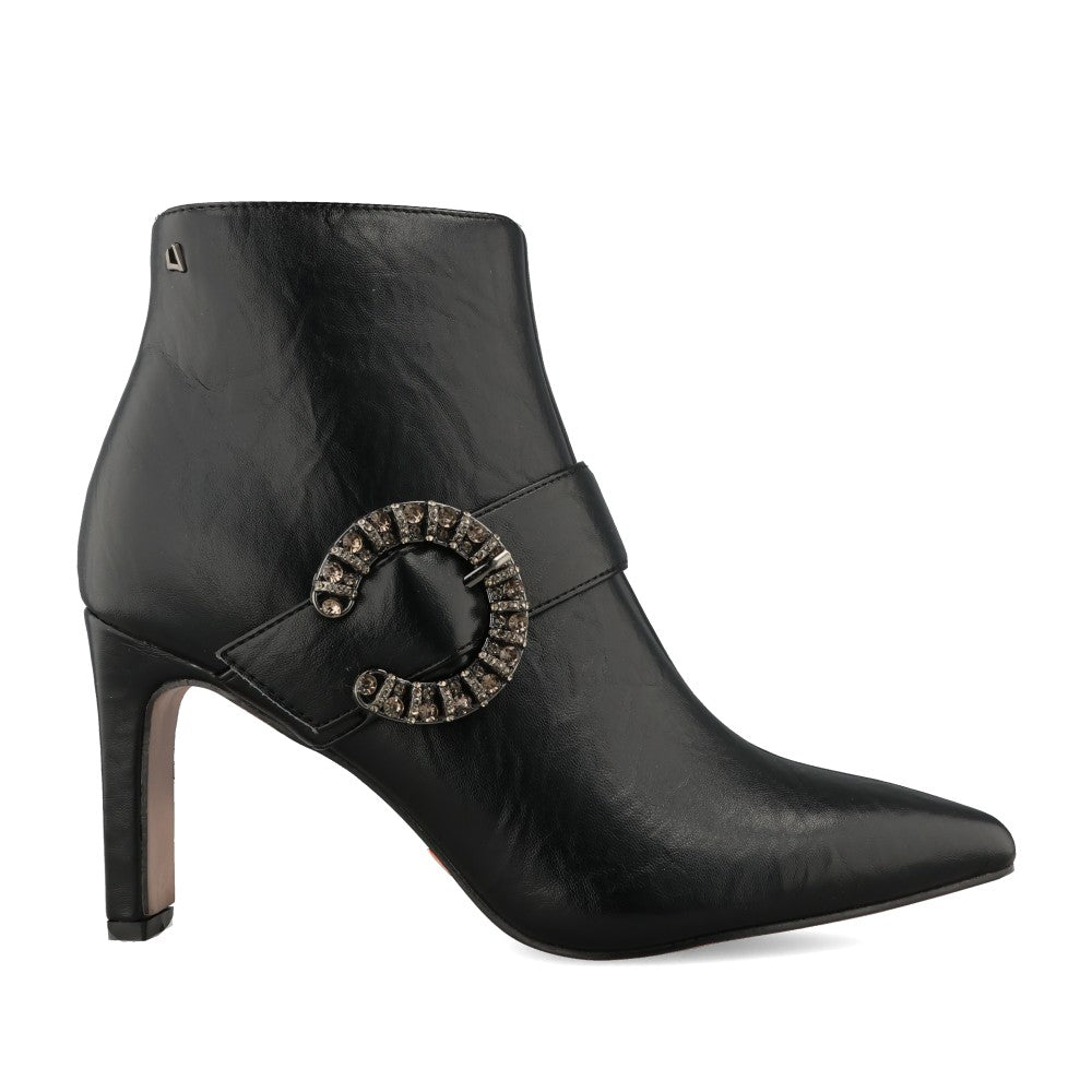 Ladies Perfect Match Heeled Ankle Boot In Black