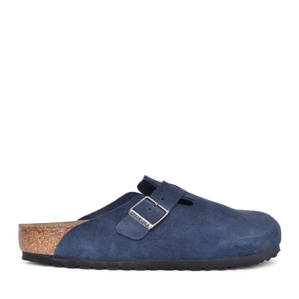 Mens 1030816 Boston Suede Leather Clog In Navy