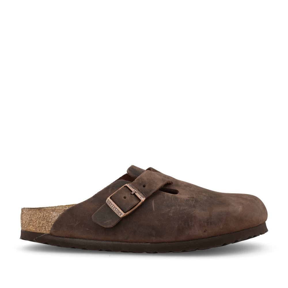 Ladies 860133 Boston Oiled Leather Clog In Brown