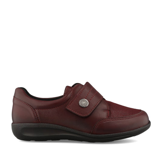 Ladies Ember 68205r 2v Velcro Shoe In Burgandy