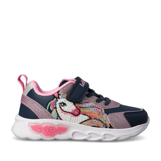 Girls Lk4452 Christina Velcro Trainer In Navy