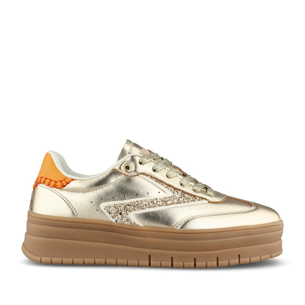 Ladies 12030502 Laced Trainer In Gold