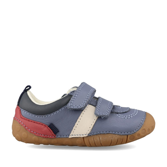 Boys Zap Denim Leather Velcro Shoe In Kids F Fit