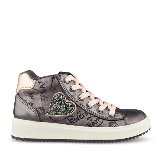 Ladies 88740 Laced Ankle Boot In Dark Grey