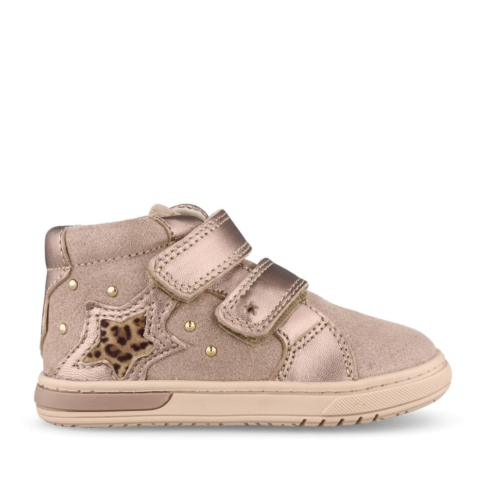 Girls 89062 Double Velcro Boot In Taupe