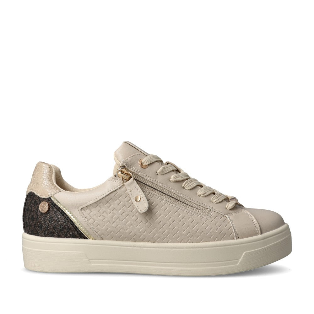 Ladies 144371 Laced Trainer In Beige