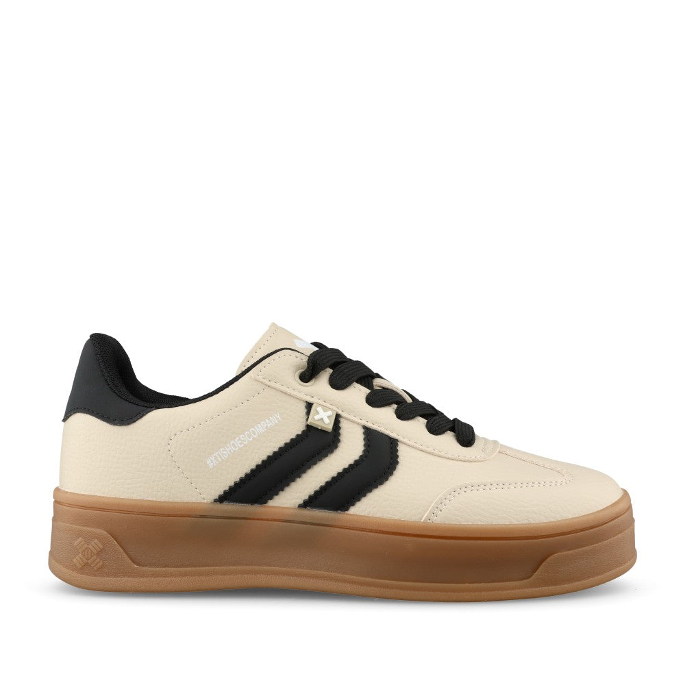 Ladies 144585 Laced Trainer In Beige