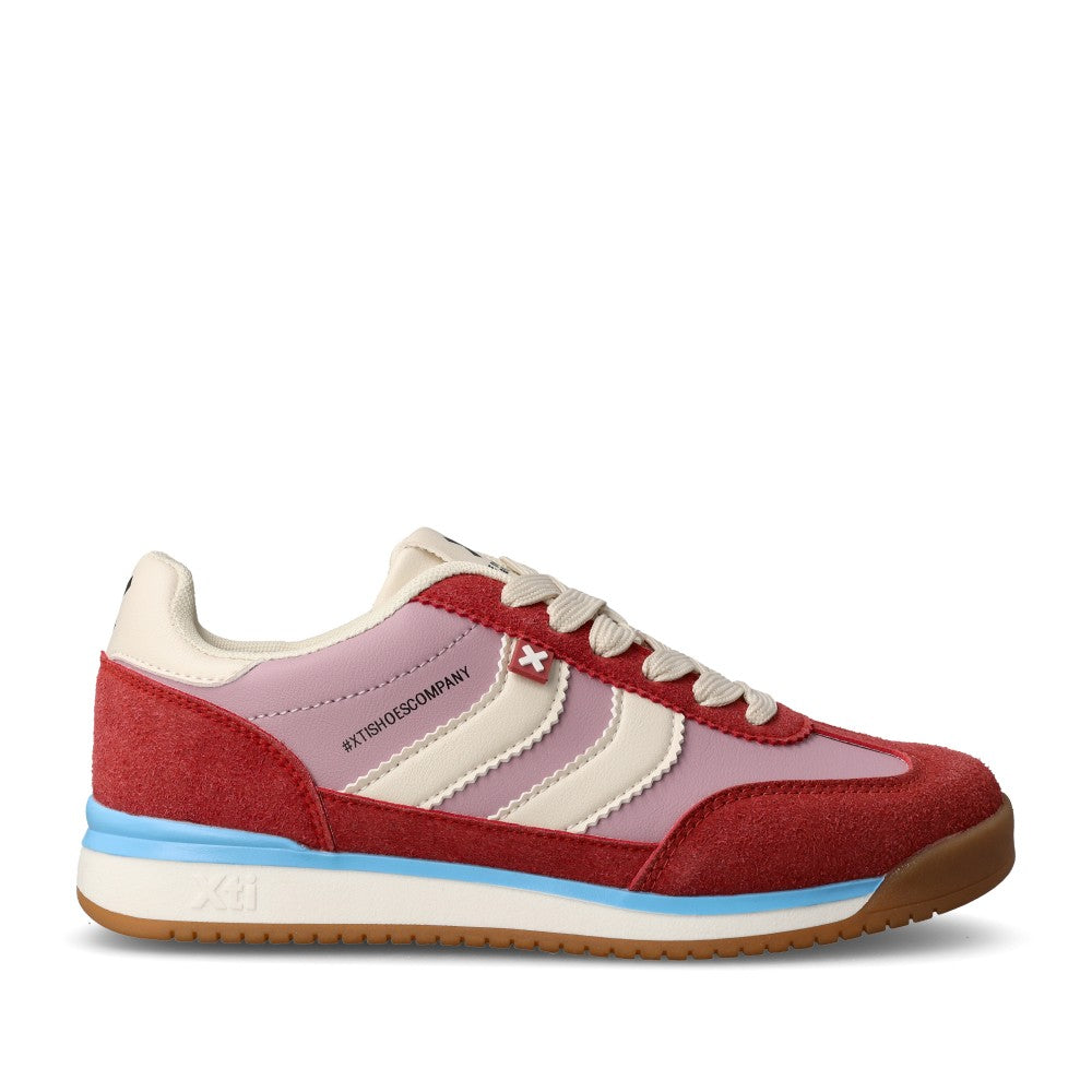 Ladies 144587 Laced Trainer In Fuchsia