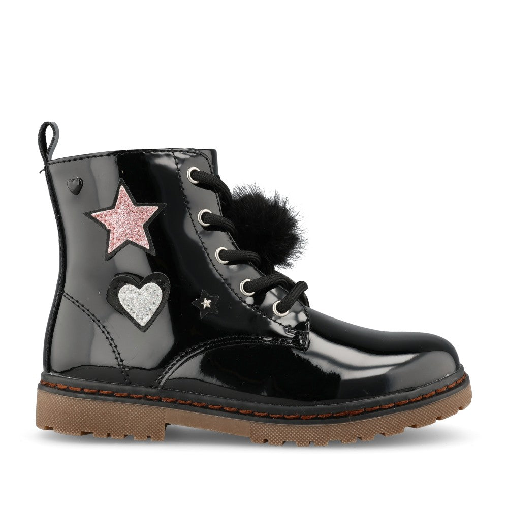 Girls 151092 Laced Ankle Boot In Black