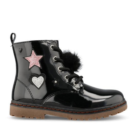 Girls 151092 Laced Ankle Boot In Black