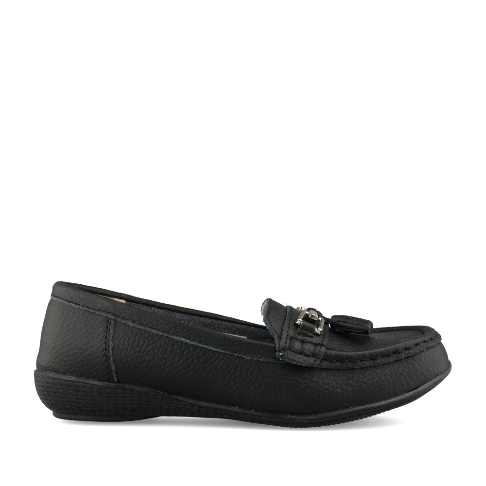 Ladies Nautical Slip-on Shoe In Black