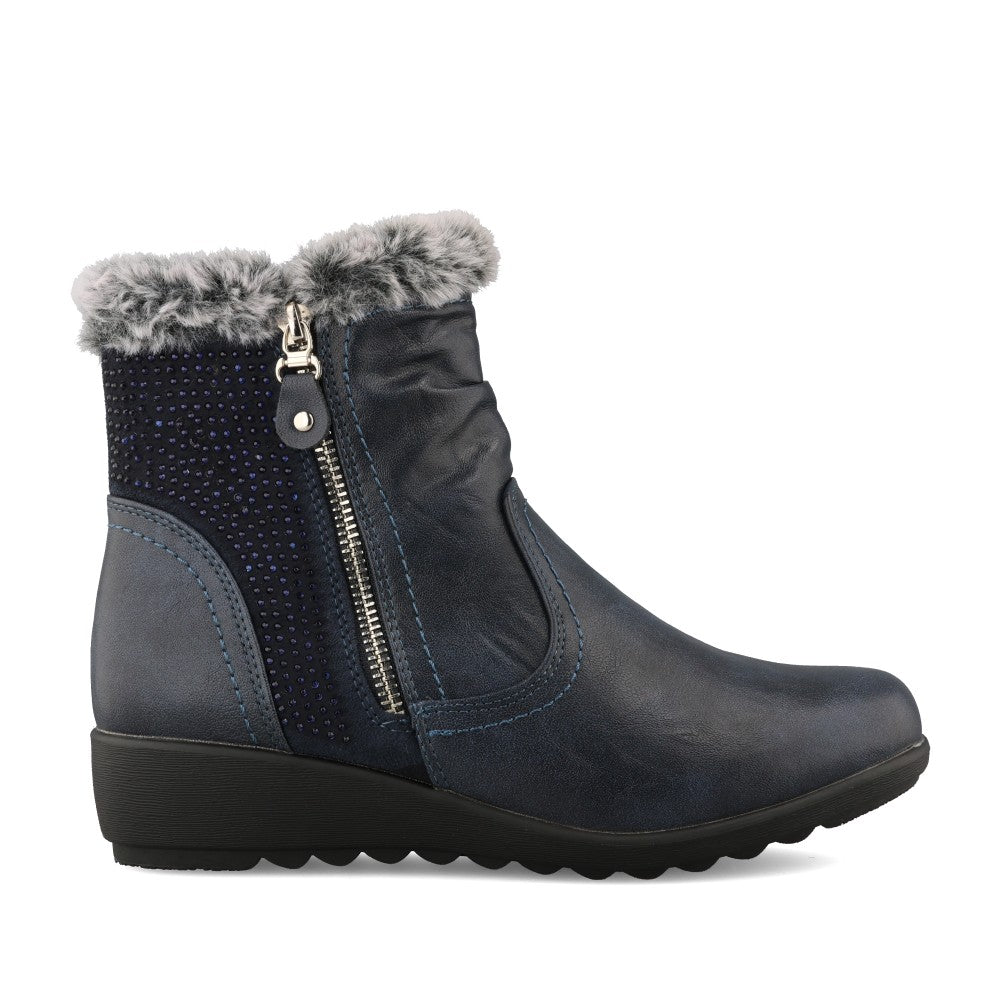 Ladies Basil Ankle Boot In Navy