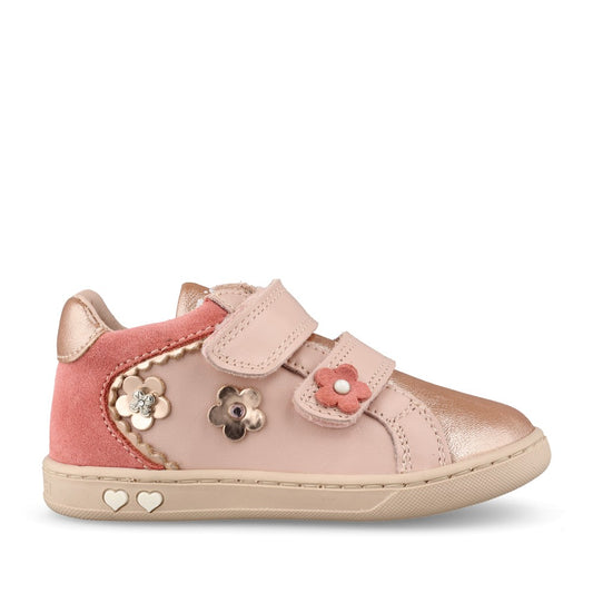 Girls 89041 Double Velcro Shoe In Rose