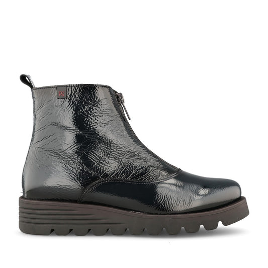 Ladies 21544 Wedge Ankle Boot In Navy