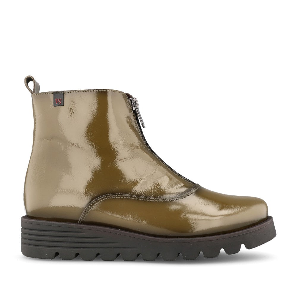 Ladies 21544 Wedge Ankle Boot In Khaki