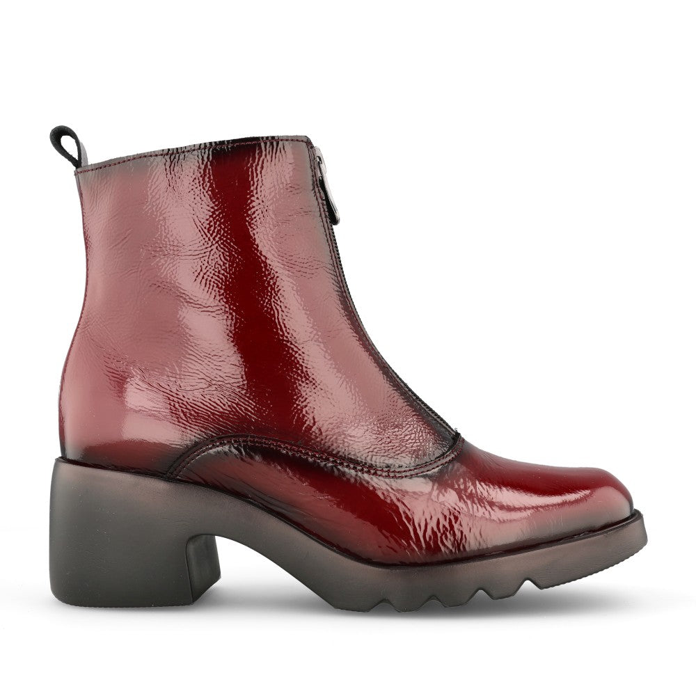 Ladies 21225 Low Ankle Boot In Burgandy