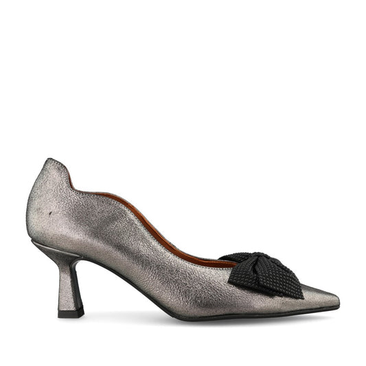 Ladies 2302 Medium Heel Court Shoe In Pewter