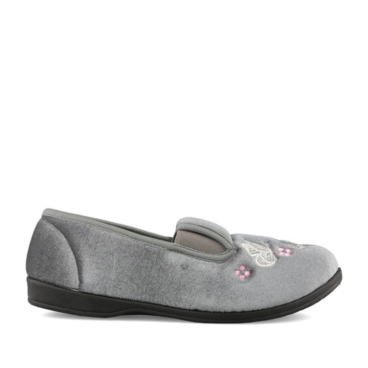 Ladies Cherish Full Slipper In Grey