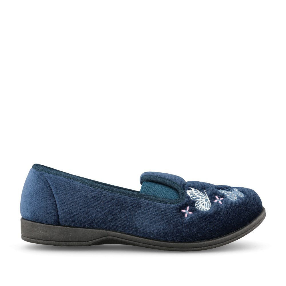 Ladies Cherish Full Slipper In Blue