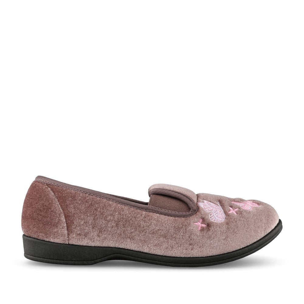 Ladies Cherish Full Slipper In Heather