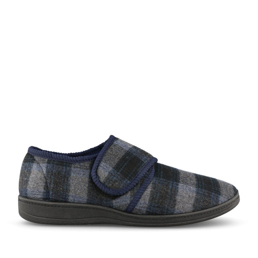 Mens Frederick Velcro Slipper In Navy