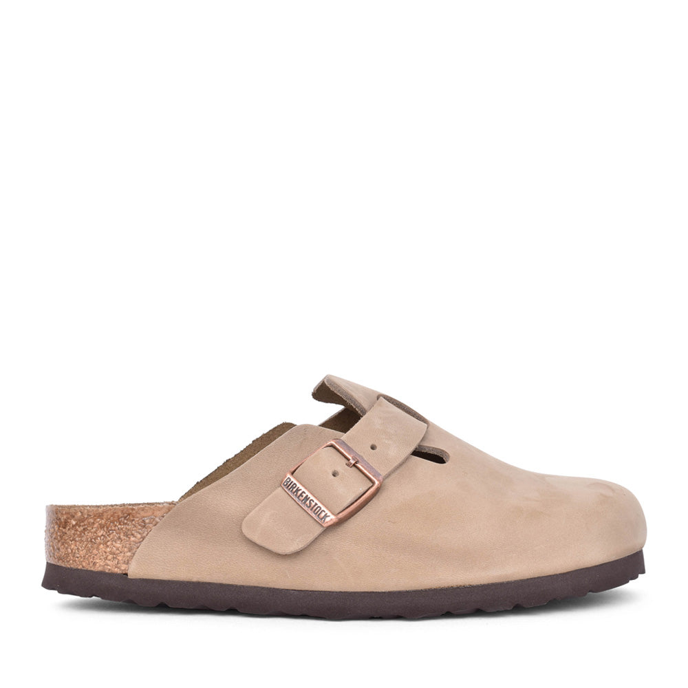 Ladies 960813 Boston Natural Leather Clog In Tobacco