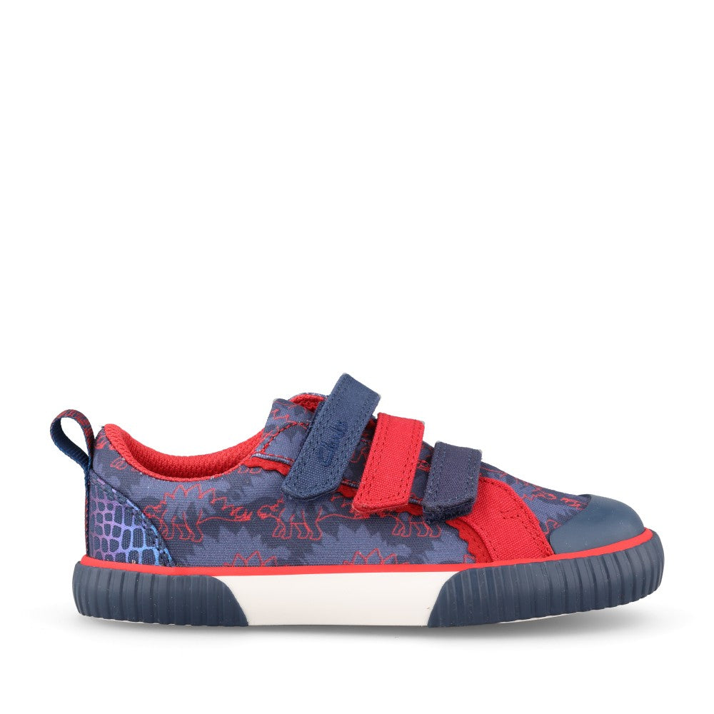 Boys Foxing Trim  K Navy/red Canvas Shoe In Kids F Fit