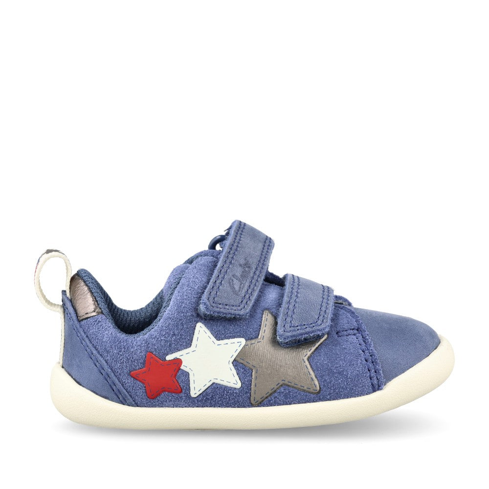 Boys Roamer City T Blue Leather Shoe In Kids F Fit