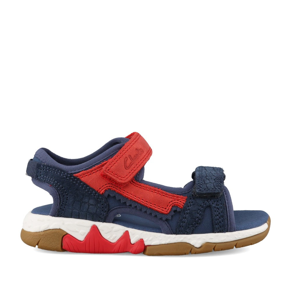Boys Spiney Spirit K Navy & Red Sandal In Kids G Fit