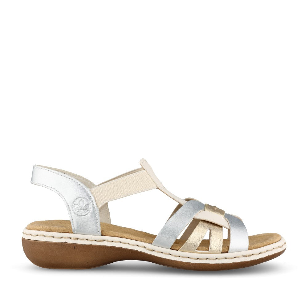 Ladies 65918 Elasticated Sandal In Metallic