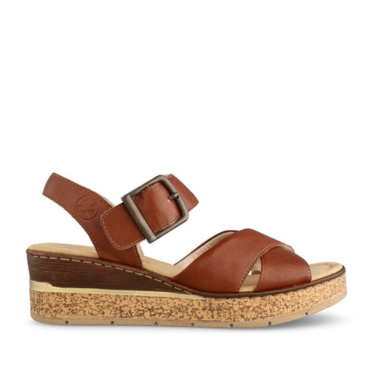 Ladies 63795 Wedge Sandal In Brandy