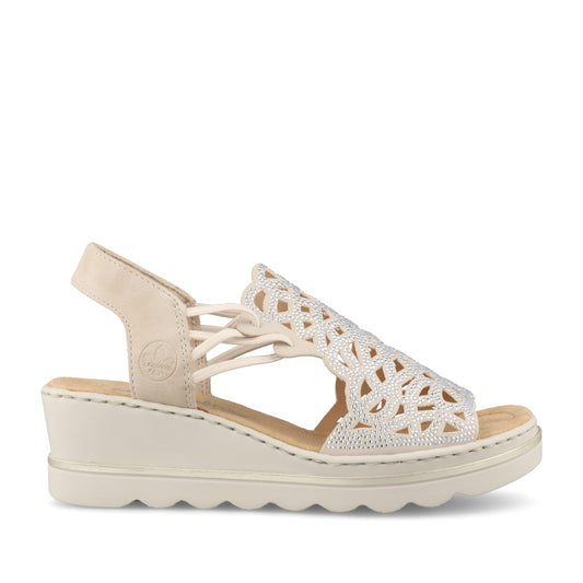 Ladies 67465 Wedge Sandal In Beige