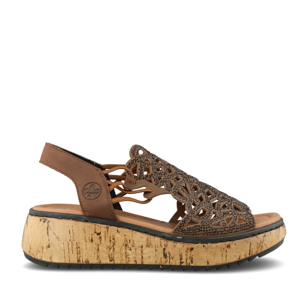 Ladies V1765 Wedge Sandal In Brown