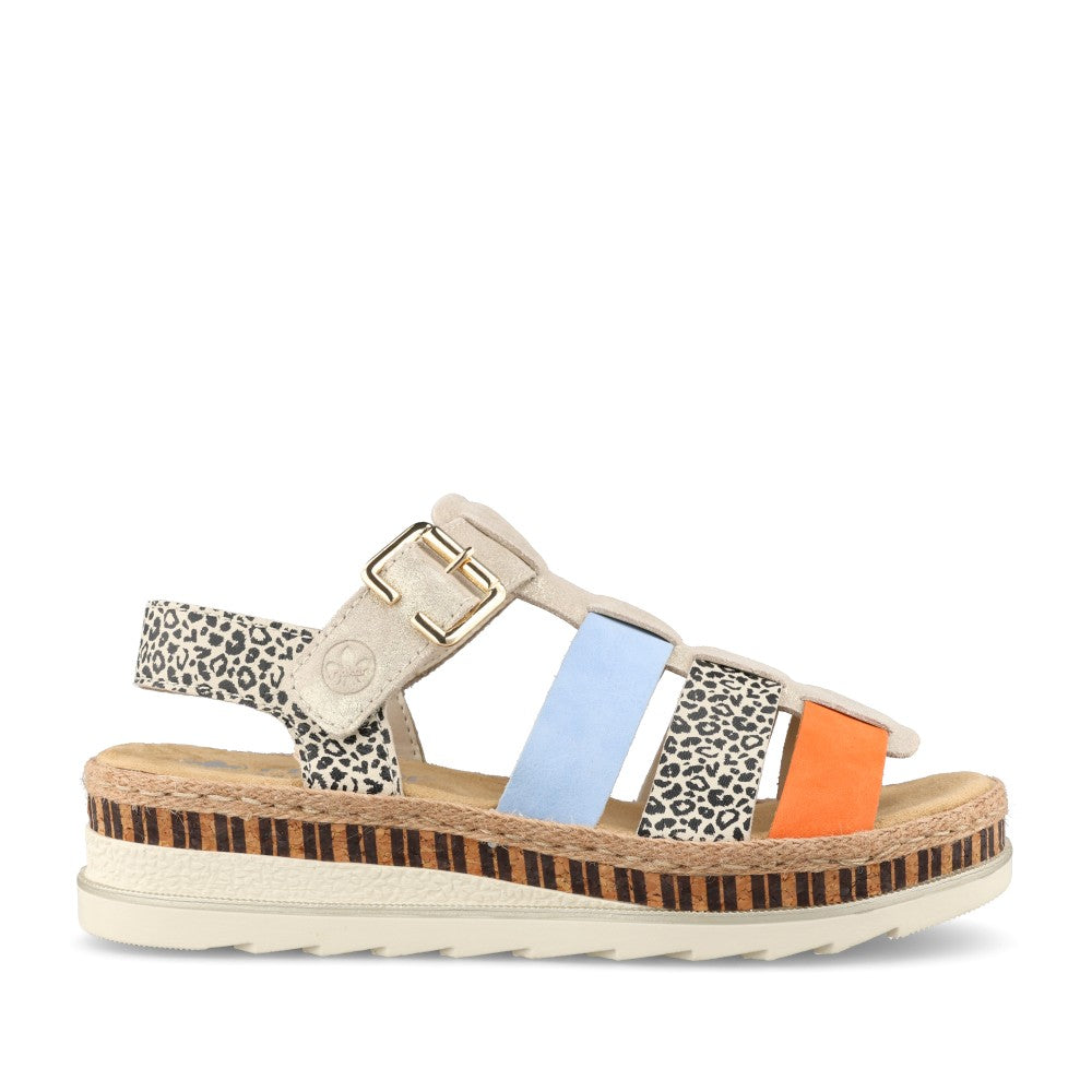 Ladies V7904 Wedge Sandal In Multi-colour