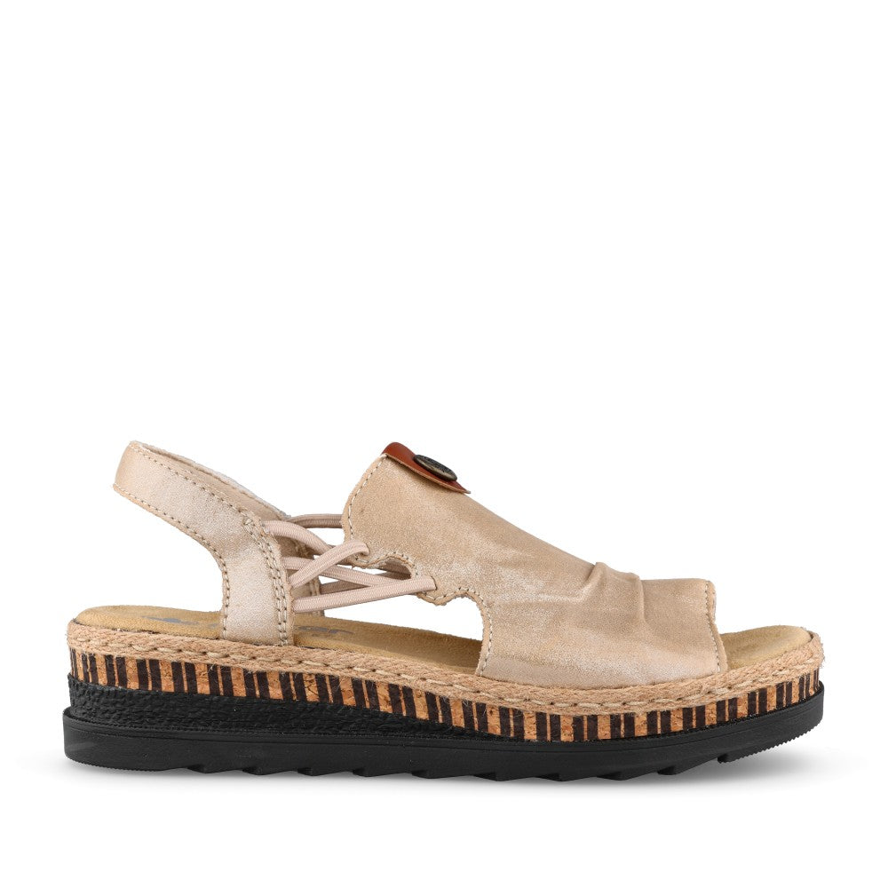 Ladies V7972 Wedge Sandal In Metallic