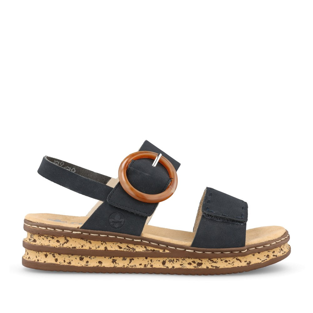 Ladies 62950 Wedge Sandal In Navy