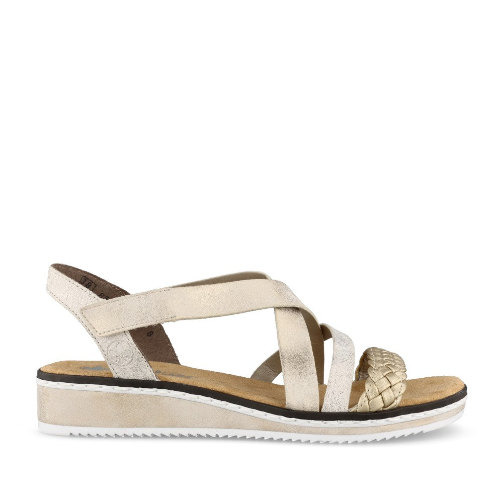 Ladies V3663 Wedge Sandal In Gold