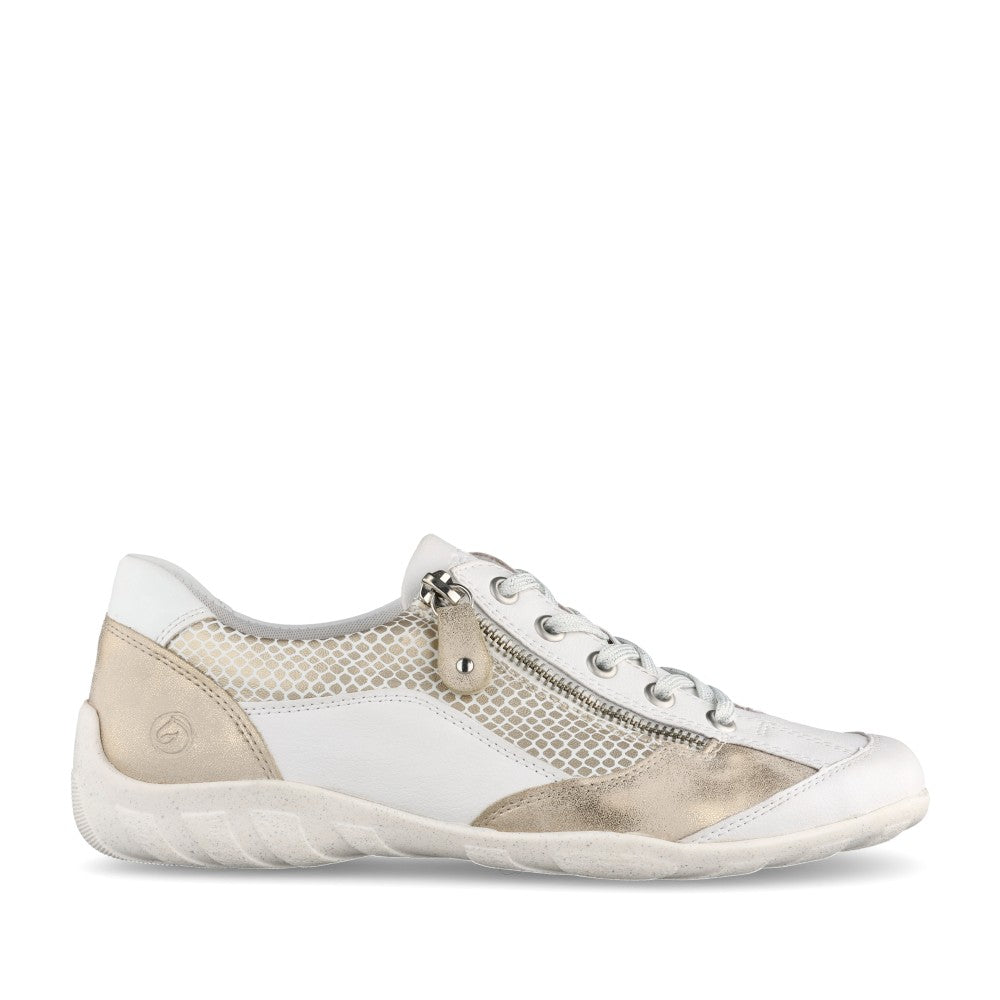 Ladies R3410 Laced Trainer In White