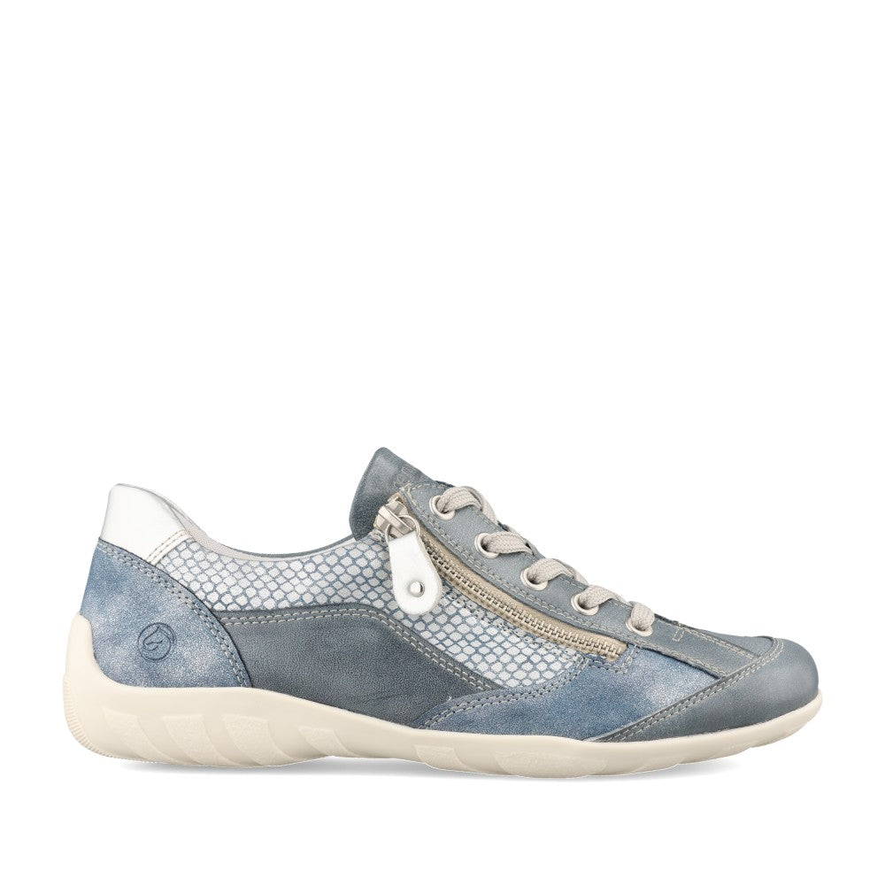 Ladies R3410 Laced Trainer In Light Blue