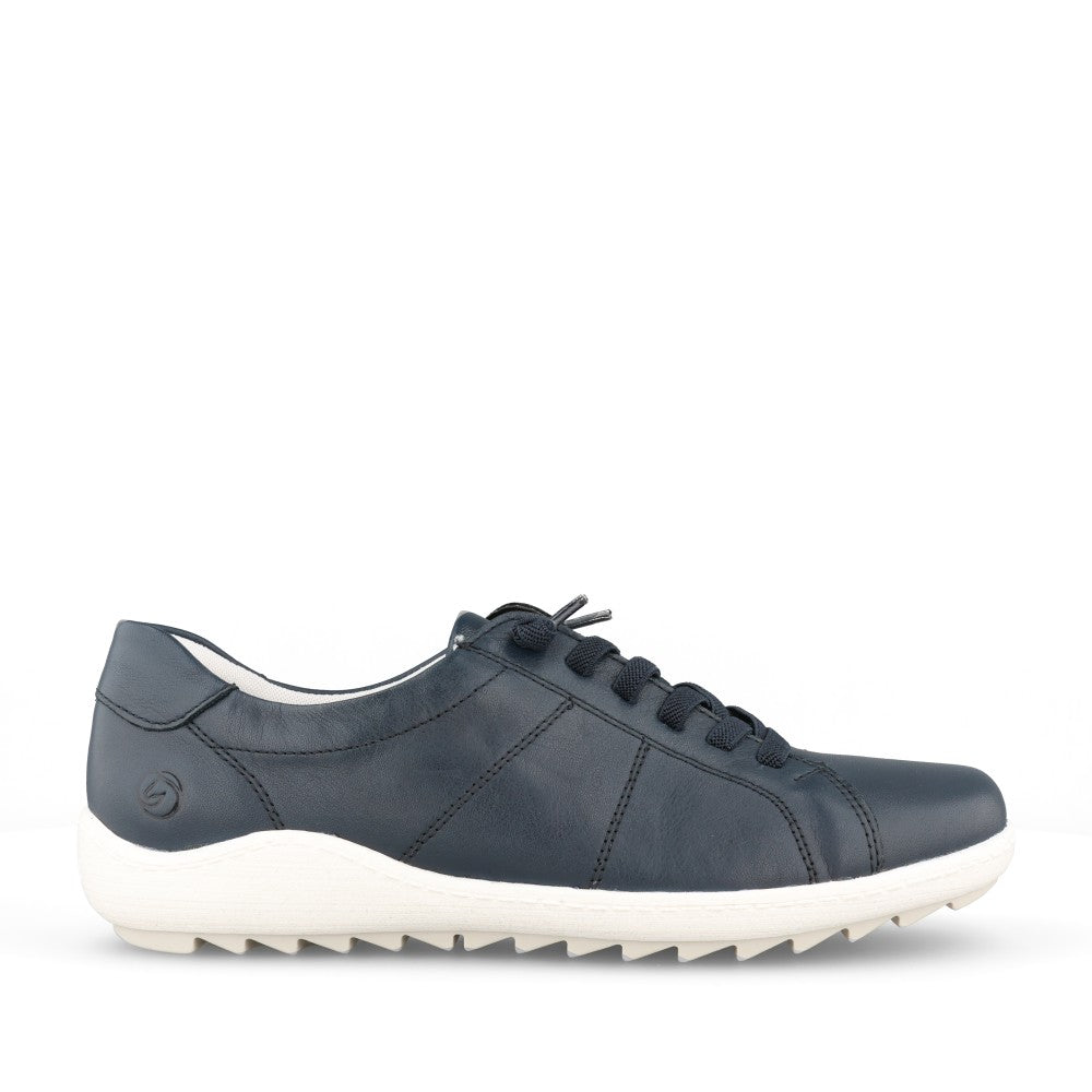 Ladies R1415 Laced Trainer In Navy