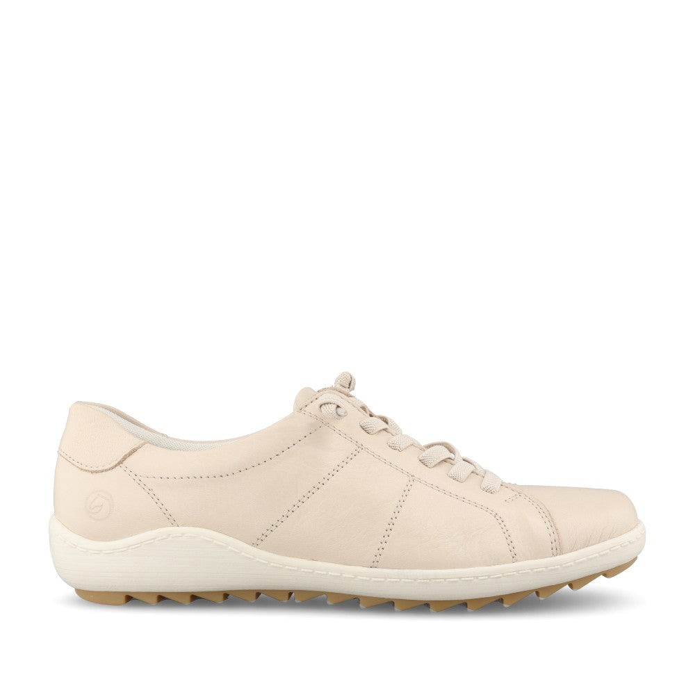Ladies R1415 Laced Trainer In Beige