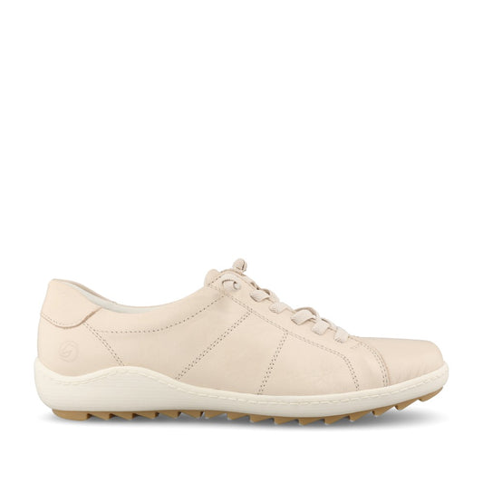 Ladies R1415 Laced Trainer In Beige